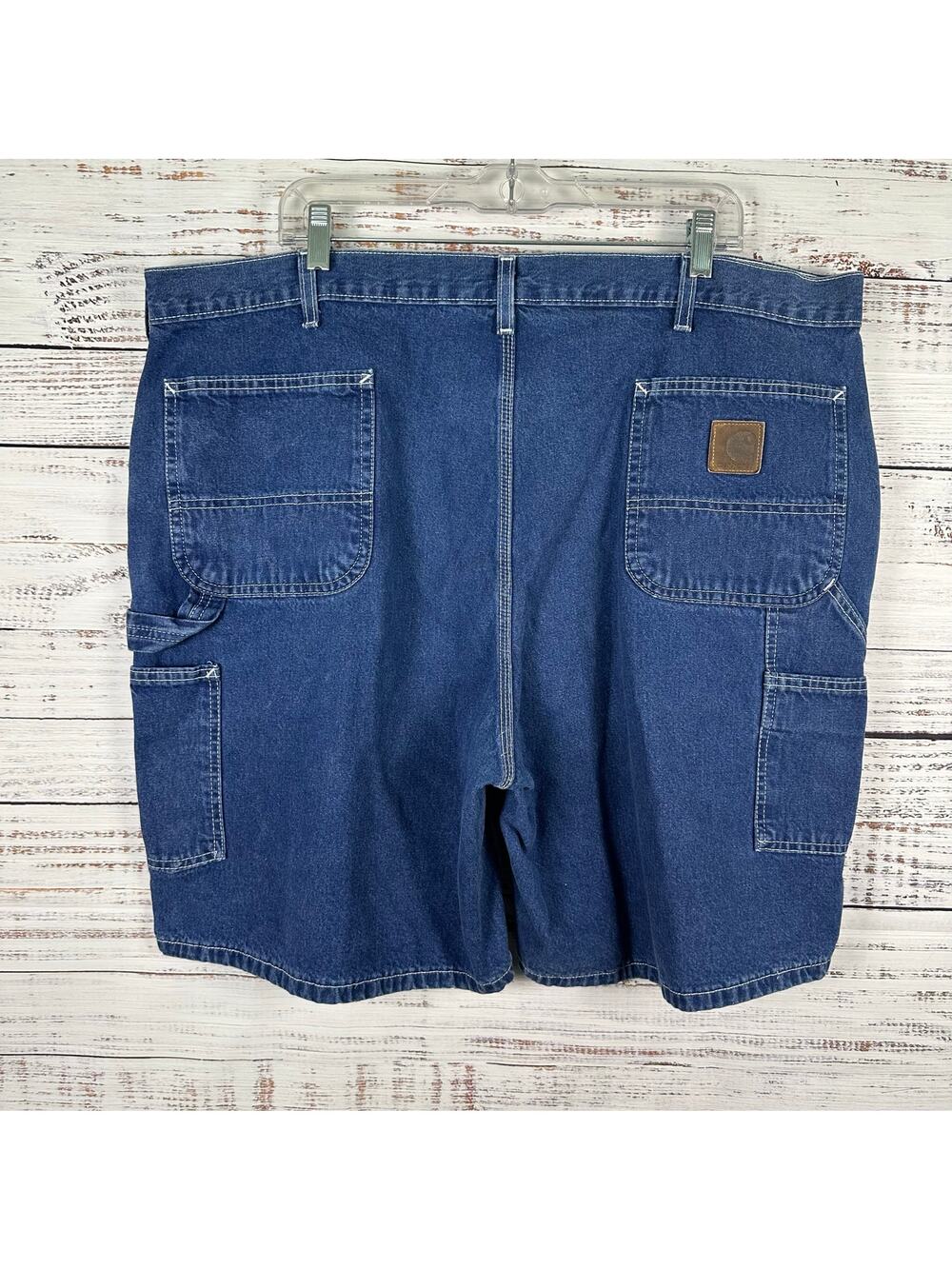 Mens VTG Carhartt B28 DST Denim Carpenter Shorts Workwear Relaxed Utility Sz 44